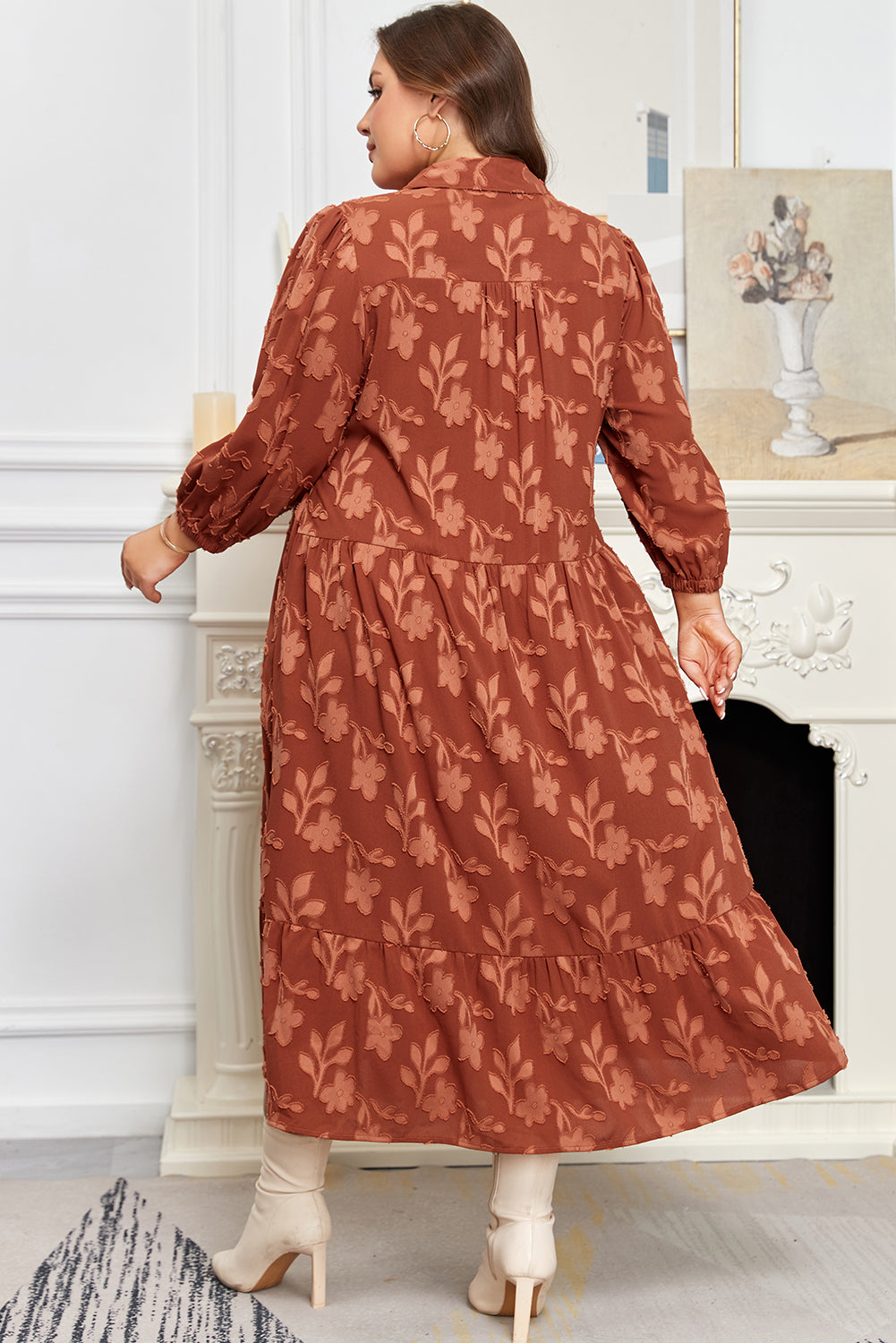 Mallory 4 Sleeve Long PLUS Dress
