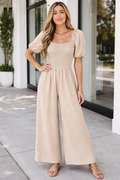 Indie Smocked Wide Leg Jumpsuit