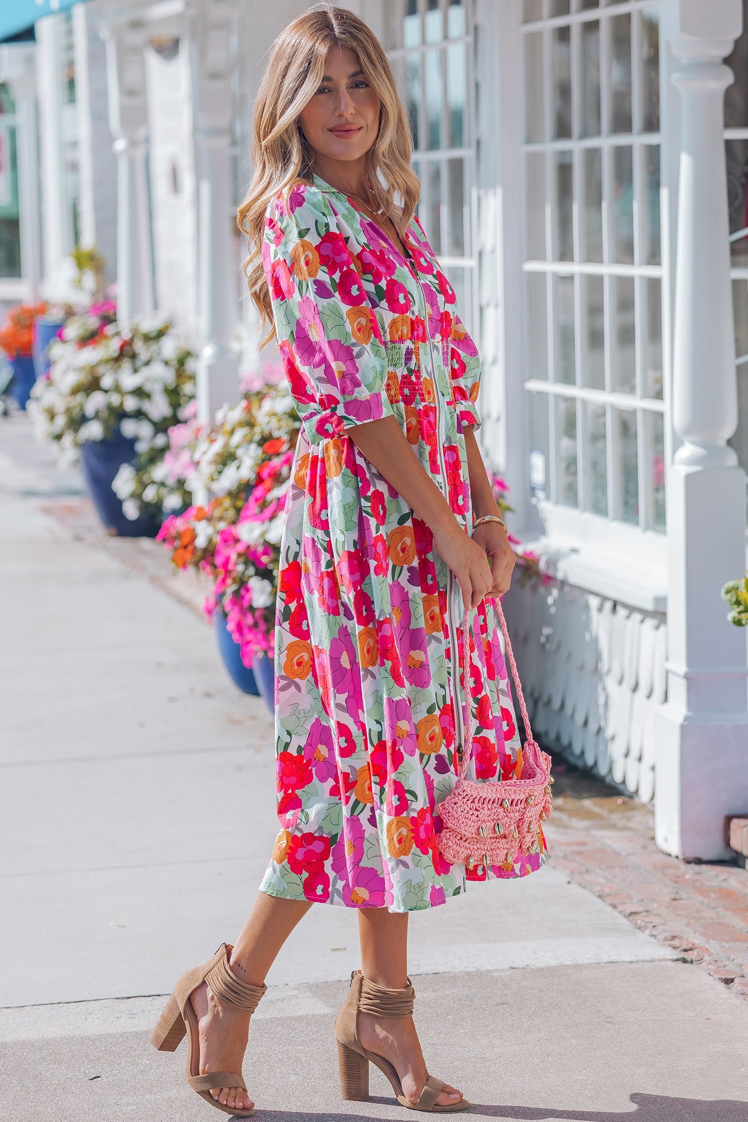 Lisa Puffy Half Sleeve Dress
