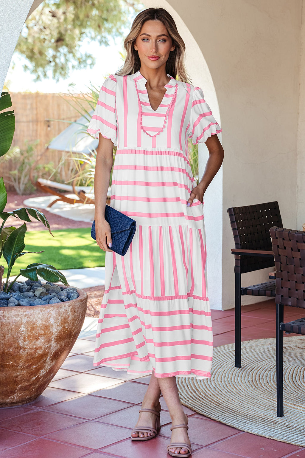 Ariyah Half Sleeve Vacation Dress