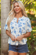 Lilianna Floral Buttoned Casual Top