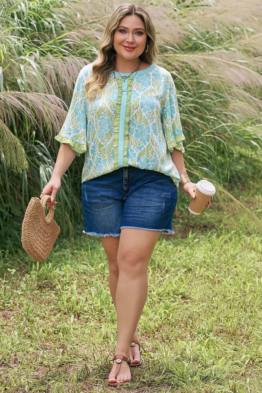 Elina Trim Short Sleeve PLUS Blouse