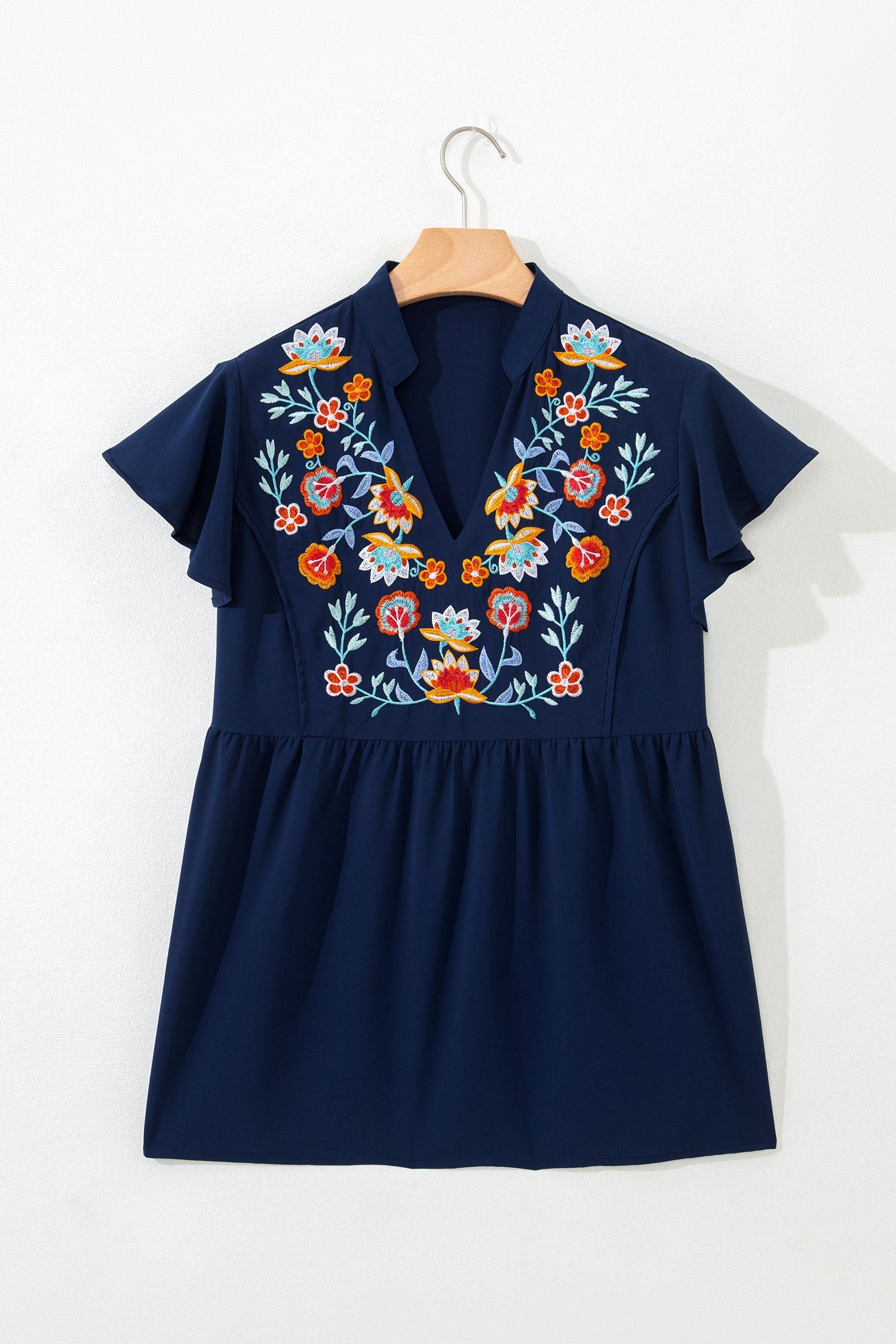 Erin Embroidered Detail Babydoll Blouse