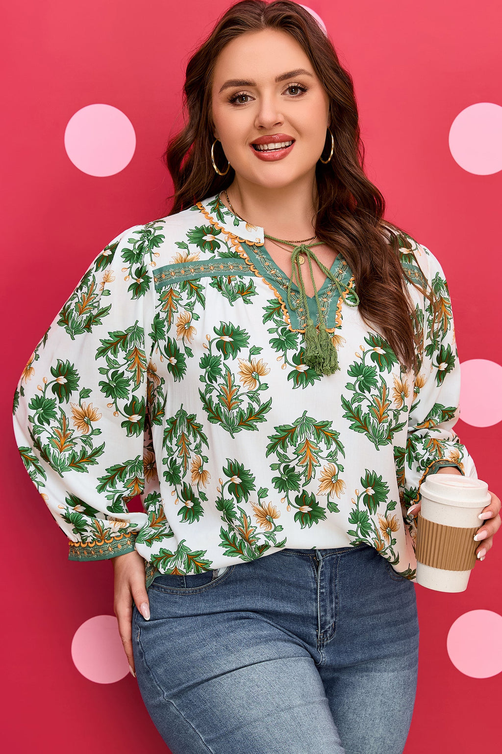 Kira 3 4 Sleeve PLUS Blouse