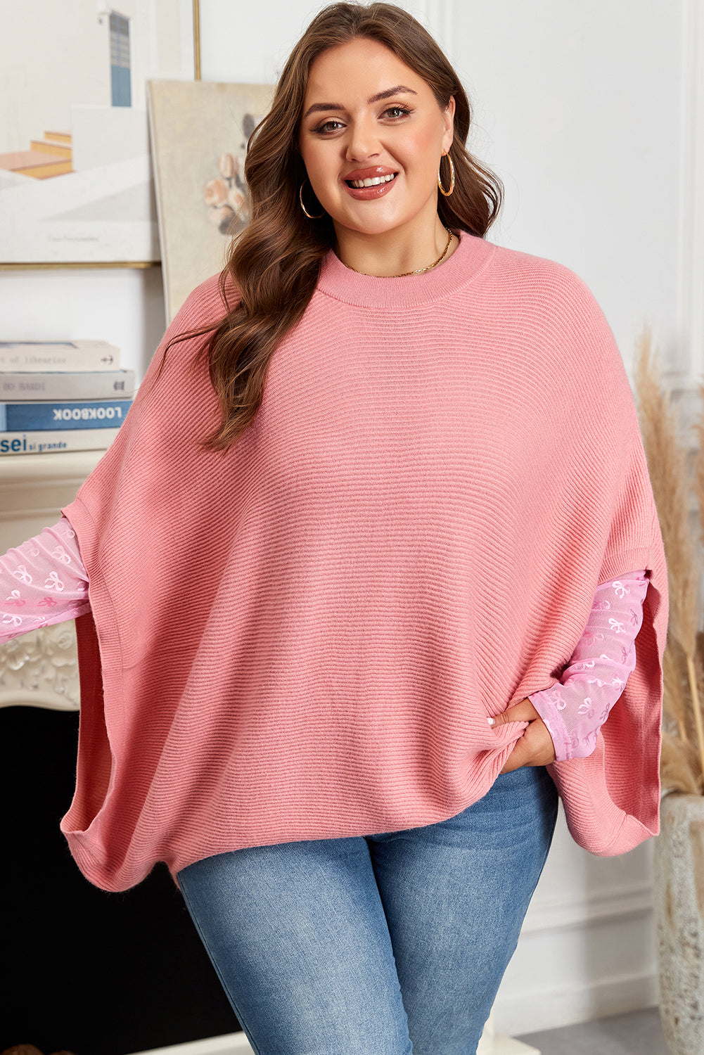 Maci Sleeve Poncho Style PLUS Sweater