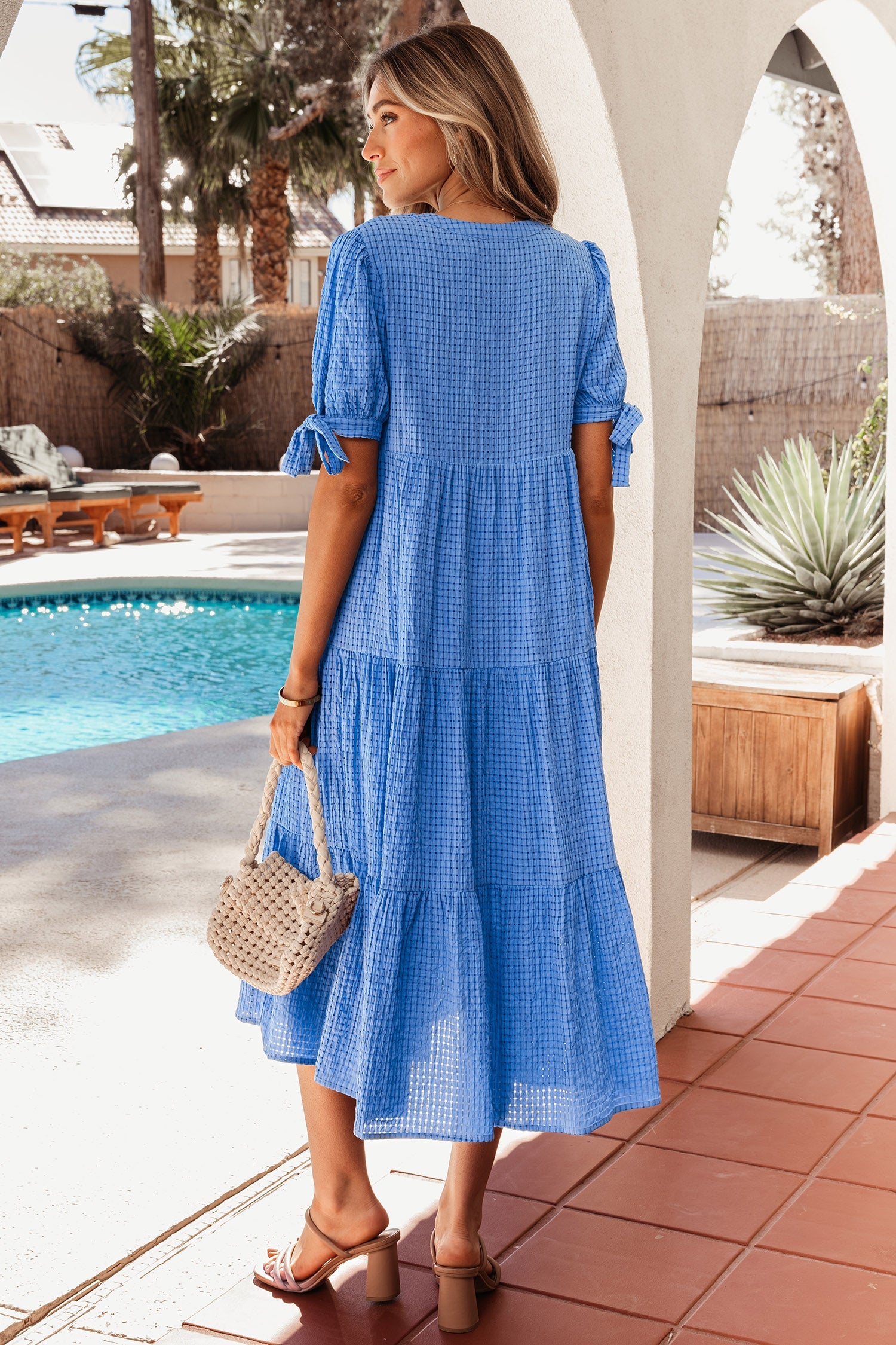 Madelynn Sleeve Tiered Midi Dress
