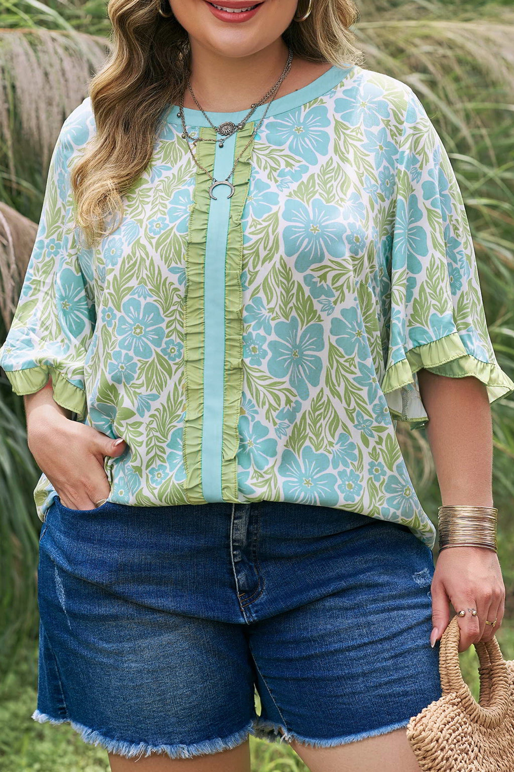 Elina Trim Short Sleeve PLUS Blouse