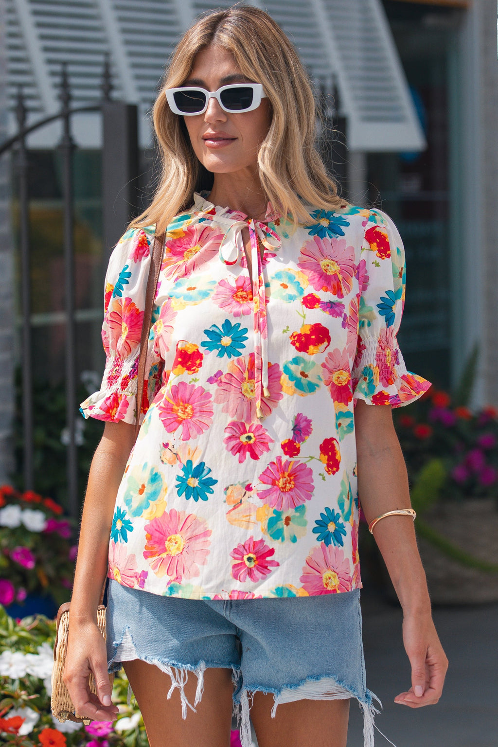 Faith Short Puff Sleeve Blouse