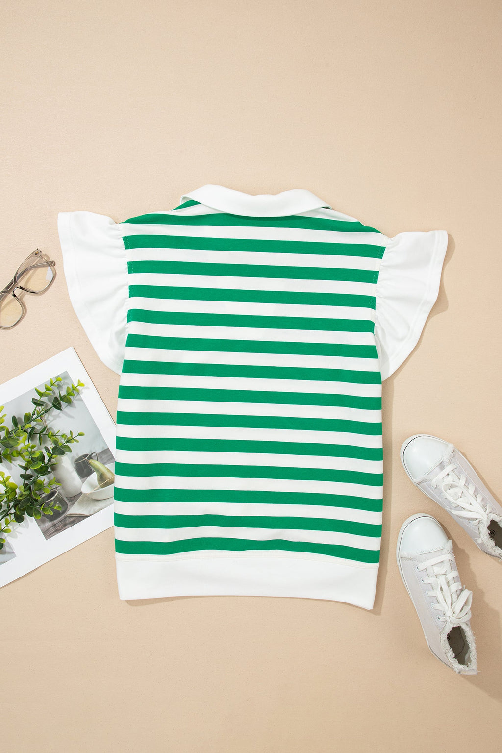 Luisa Ruffled Short Sleeve Blouse