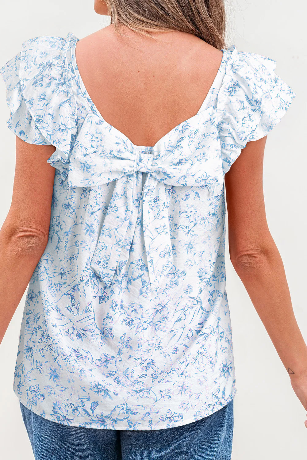 Beatrice Bow Back Square Blouse