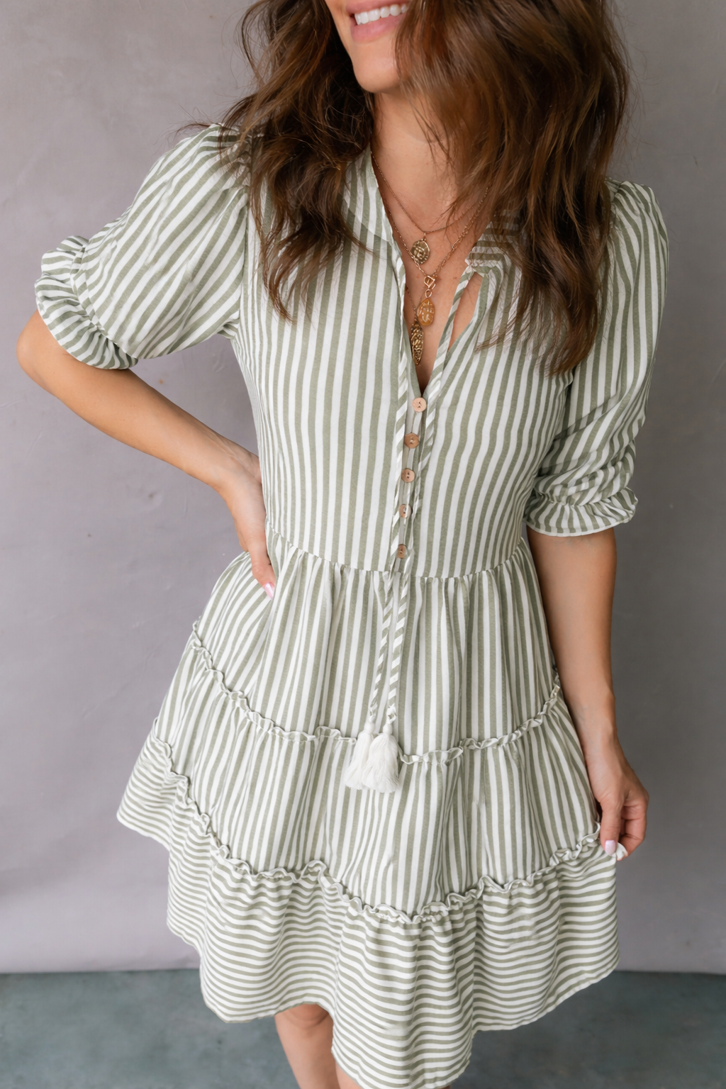 Bailey Sleeve Tiered Flattering Dress