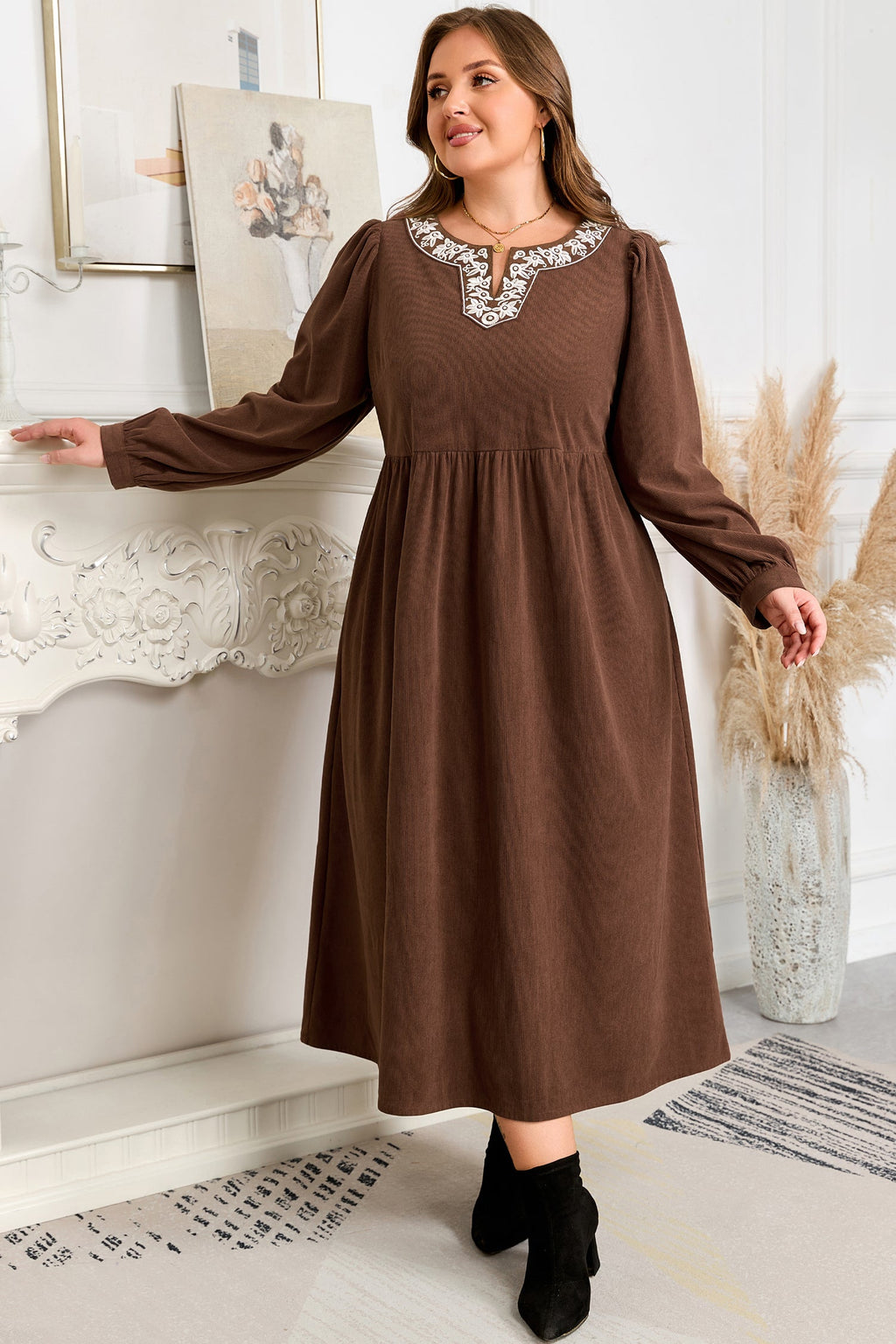 Hallie High Waist Midi PLUS Dress