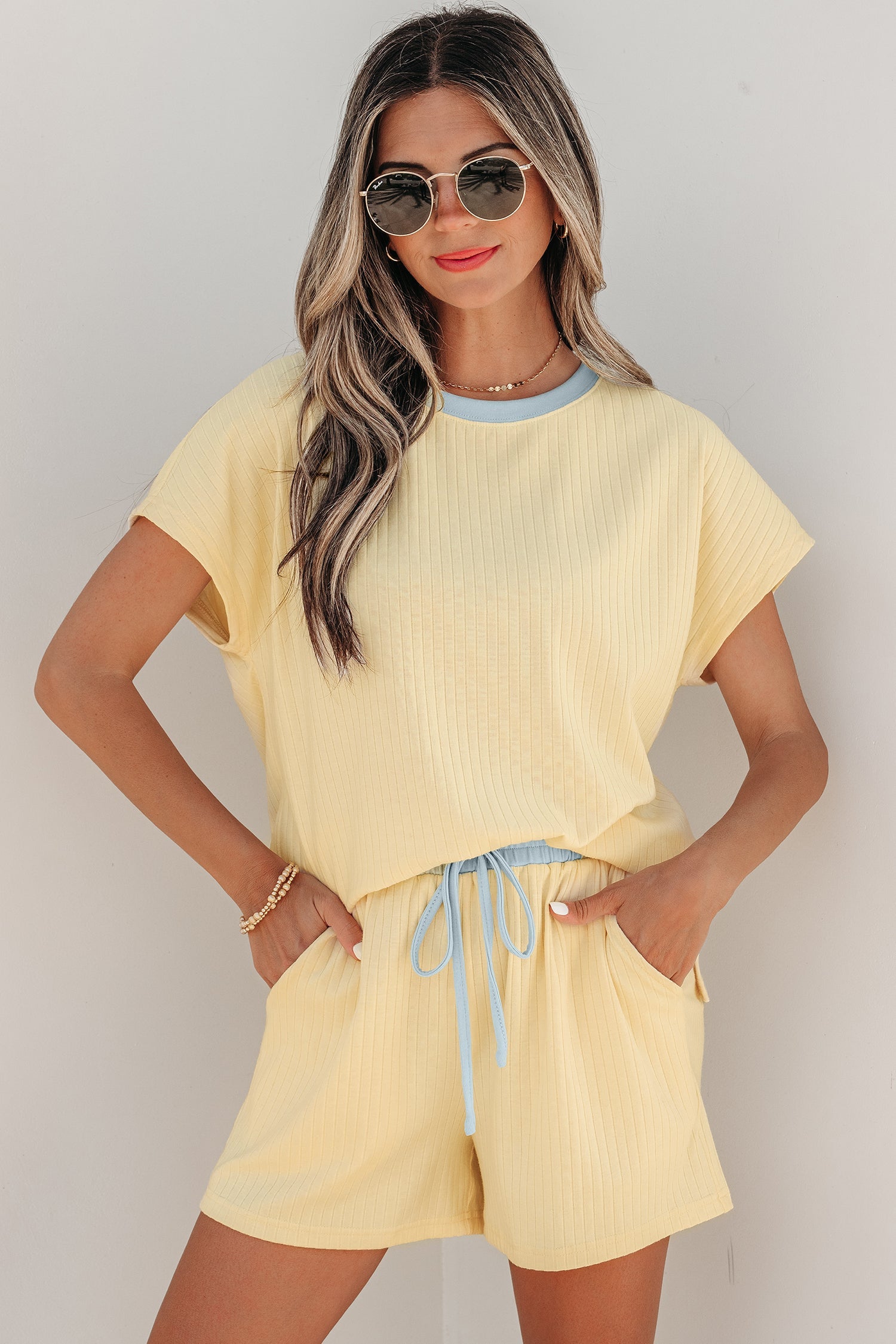 Sunny Trim Casual Short Set