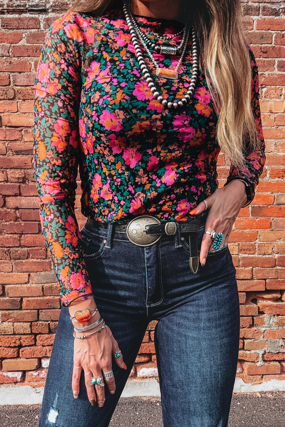 Leona Sleeve Mock top Long Sleeve Top