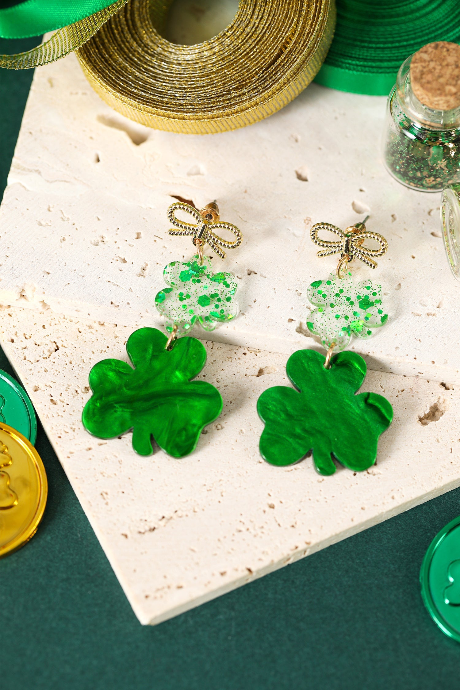 Estrella Pendant Bow Stud Earrings