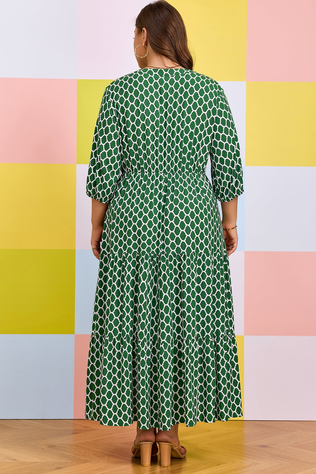 Johanna Ruffle Hem Casual PLUS Dress