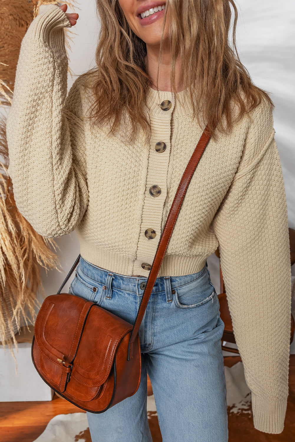 Sofia Front Cropped Cardigan Sweater