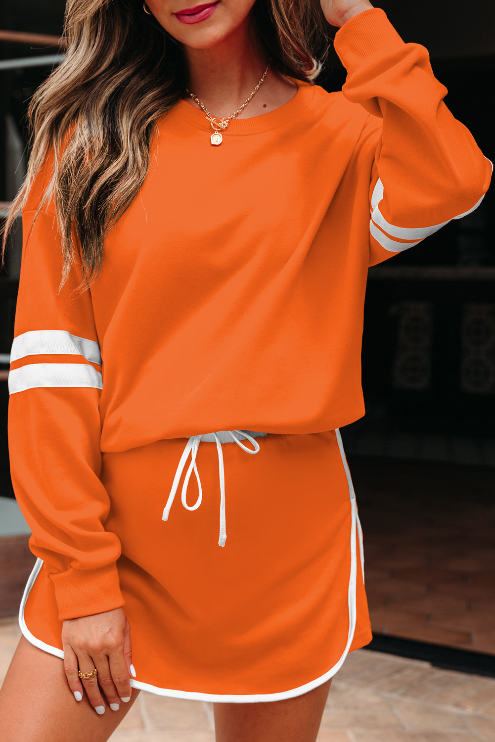 Sophia Shoulder Pullover Mini Skirt