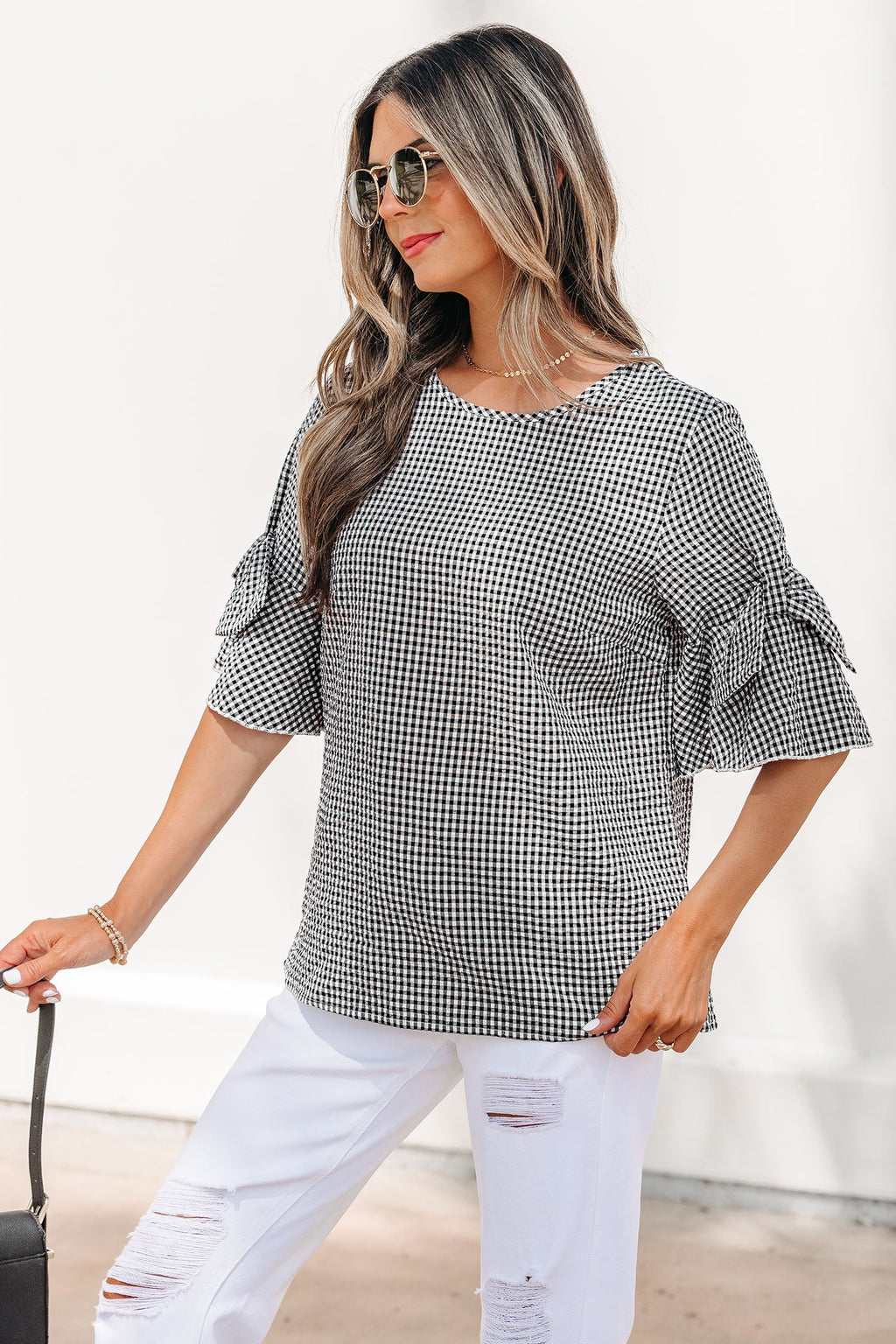Carolina Ruffled Half Sleeve Blouse