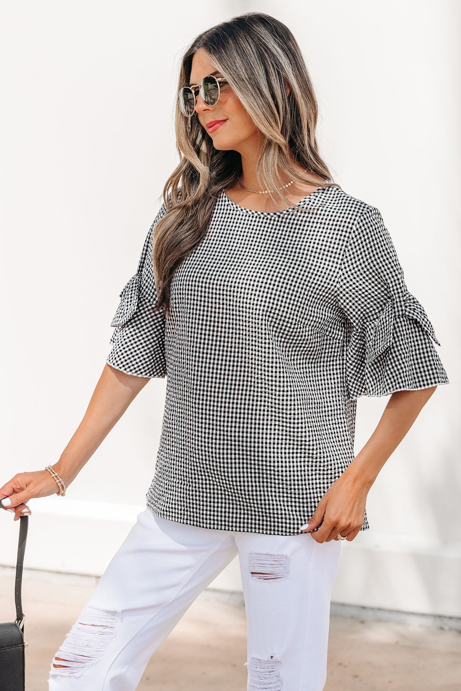 Carolina Ruffled Half Sleeve Blouse