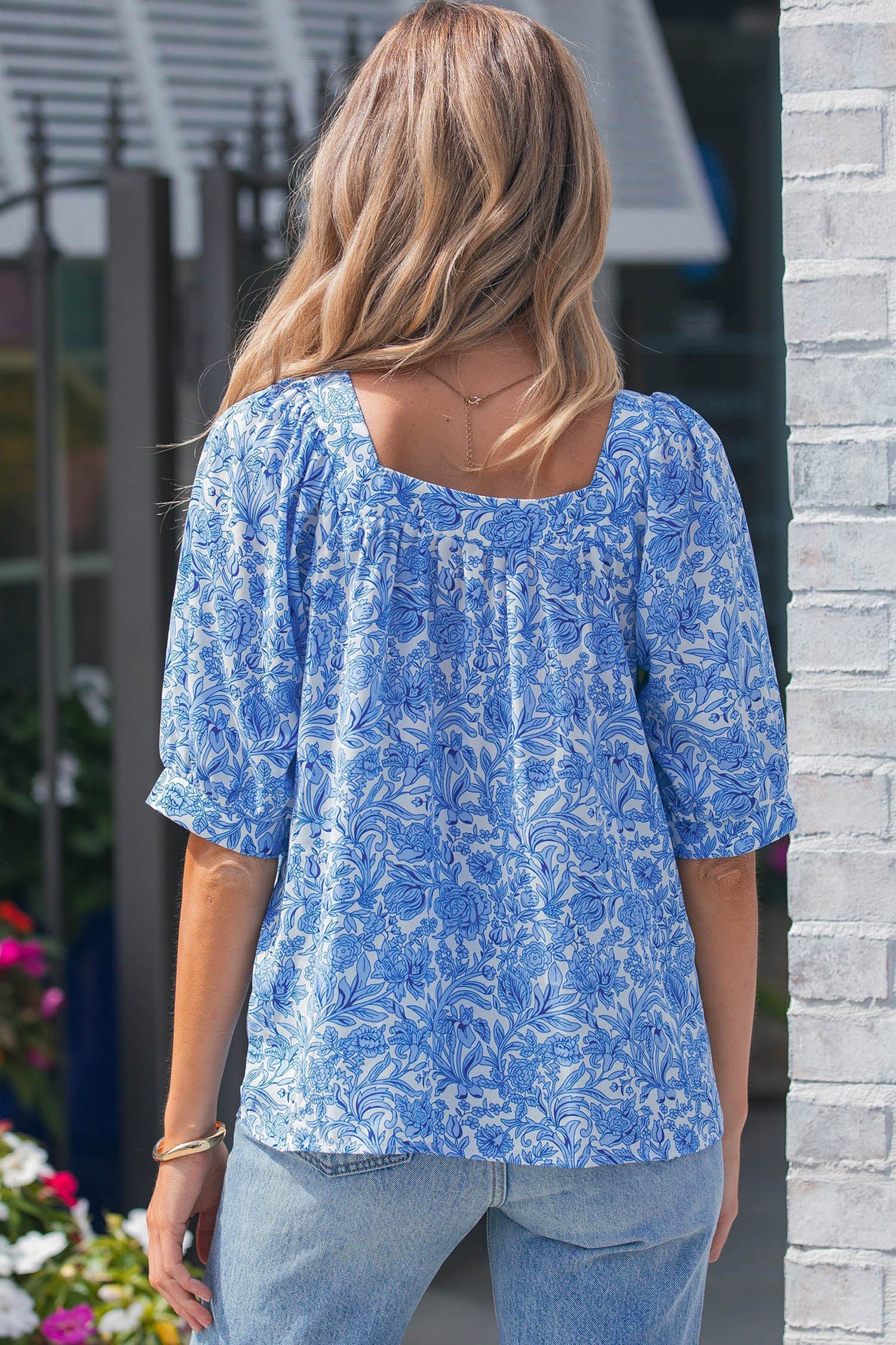 Lyanna Sleeve Pleated Floral Blouse