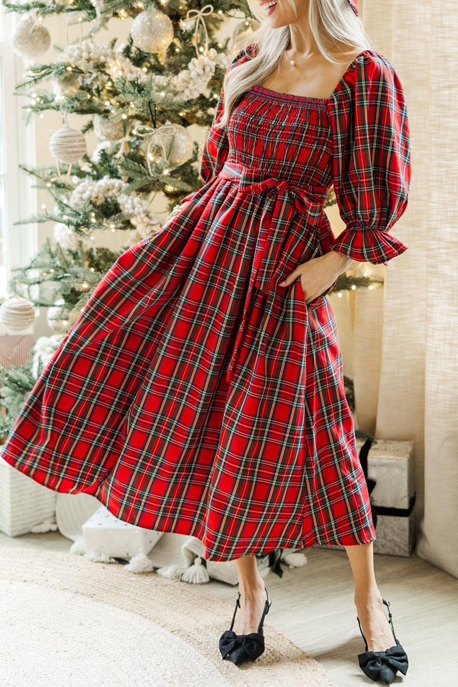 Jazmin Waist Flared Midi Dress
