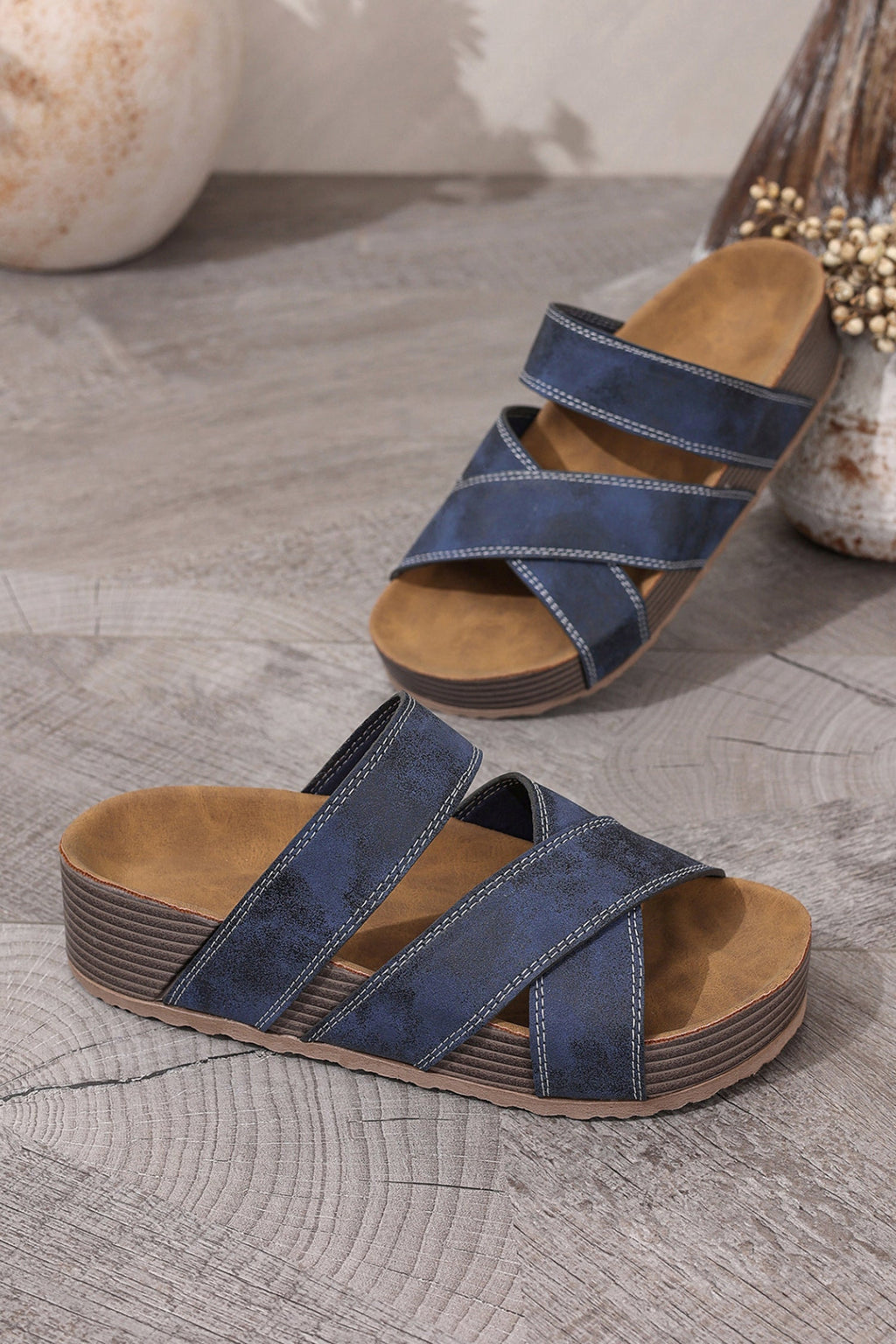Kayla Band Retro Platform Slippers