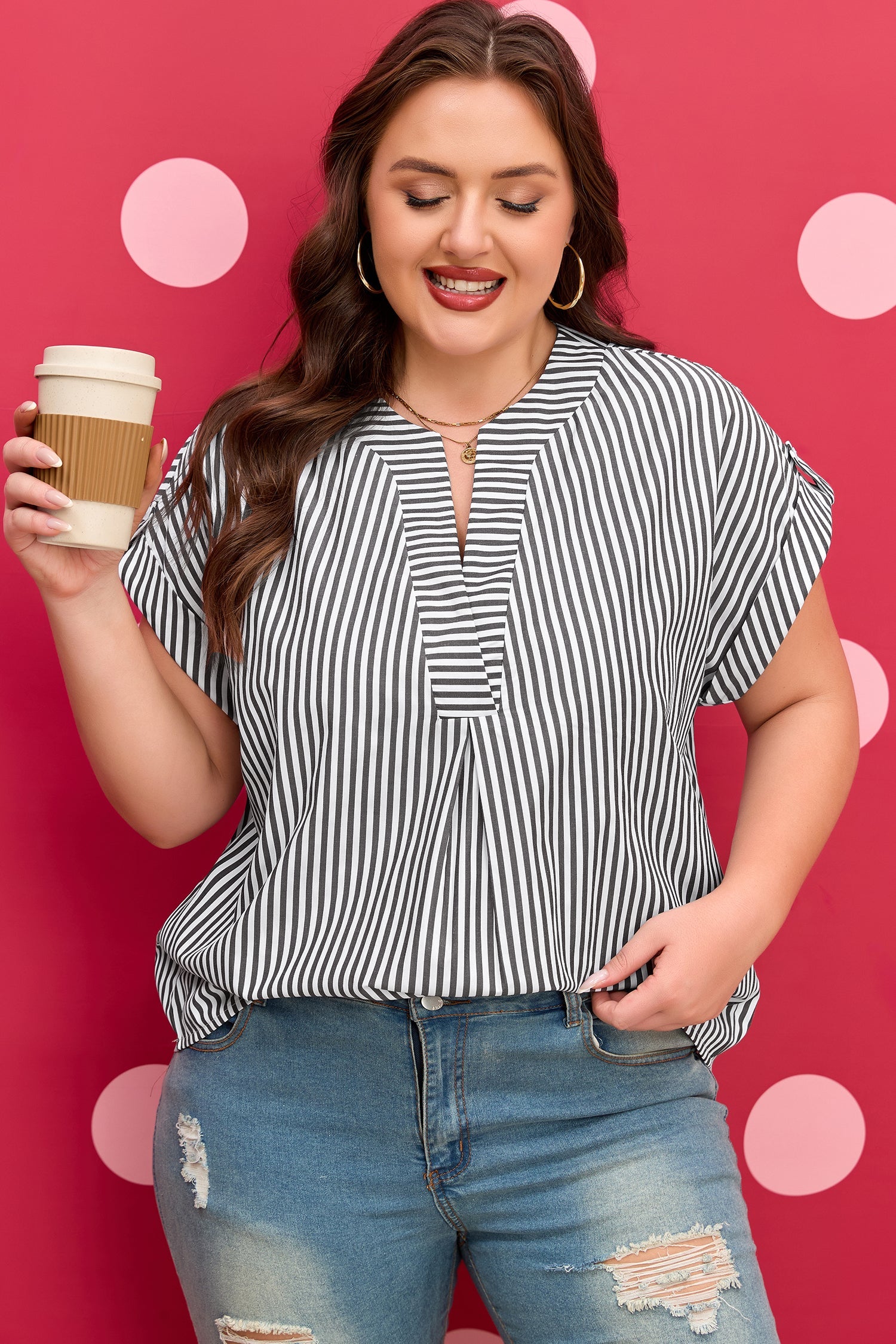 Hope Short Dolman Sleeve PLUS Blouse