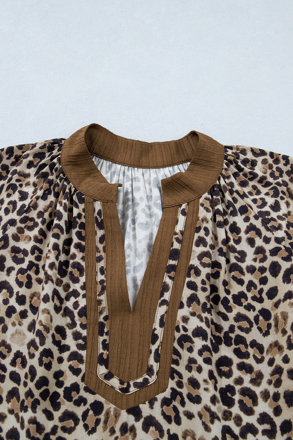 Kahlani Crinkled Colorblock Patchwork PLUS Blouse