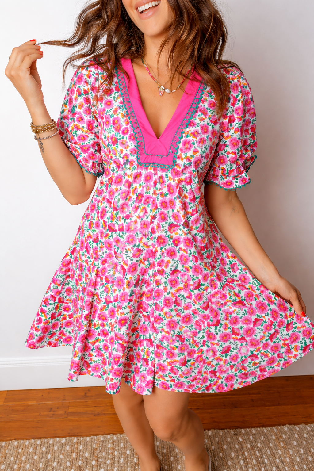 Annika Bubble Sleeve Mini Dress