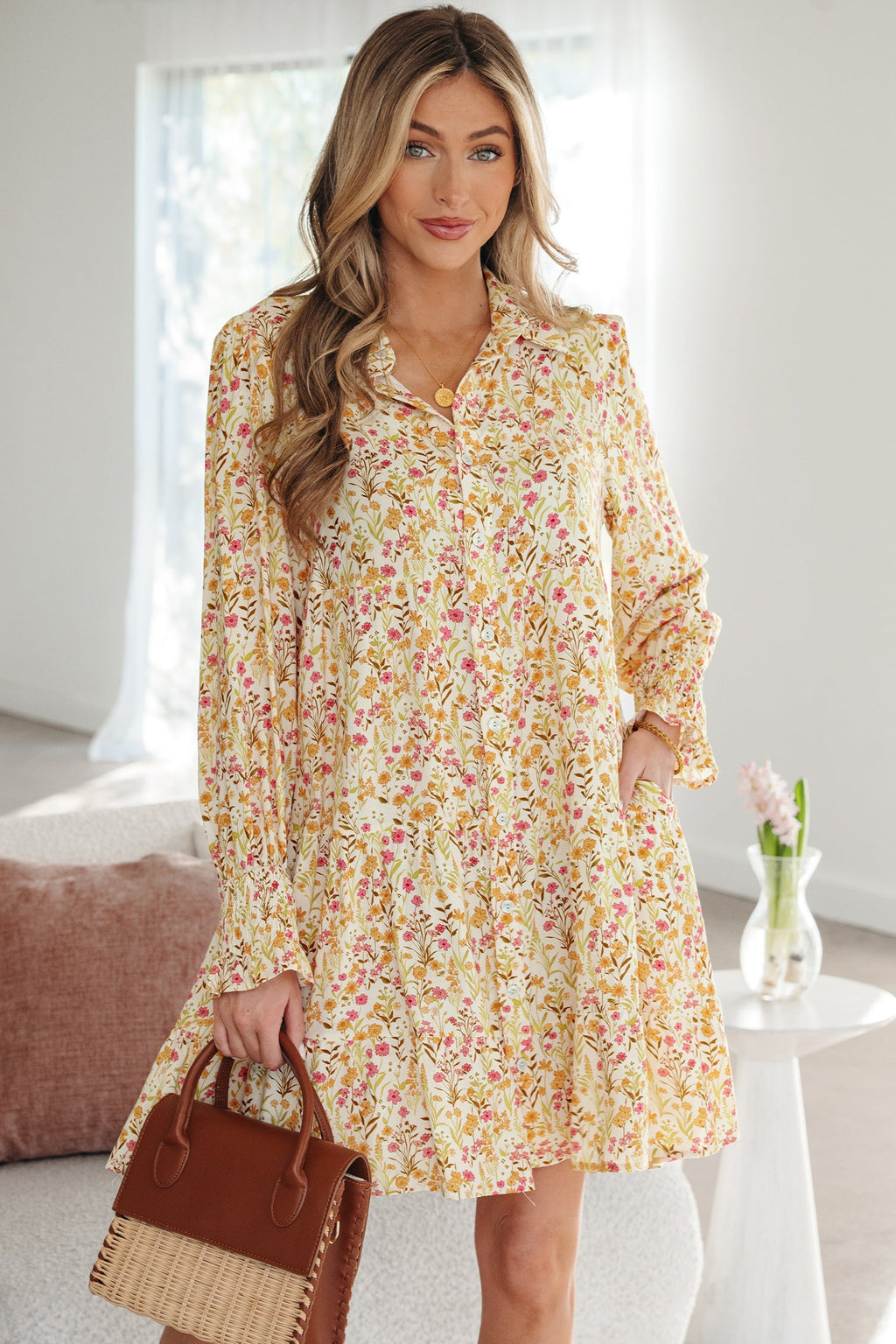 Kaiya Loose Shirt Dress Long Sleeve