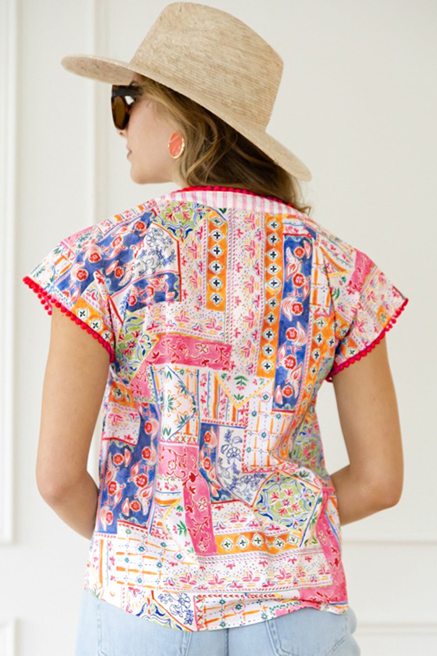 Deborah Print Short Sleeve Blouse