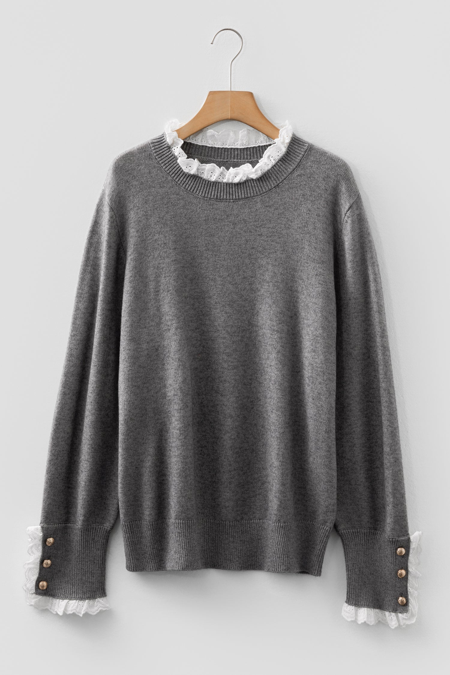 Katelyn Patchwork Cuffs Loose Sweater
