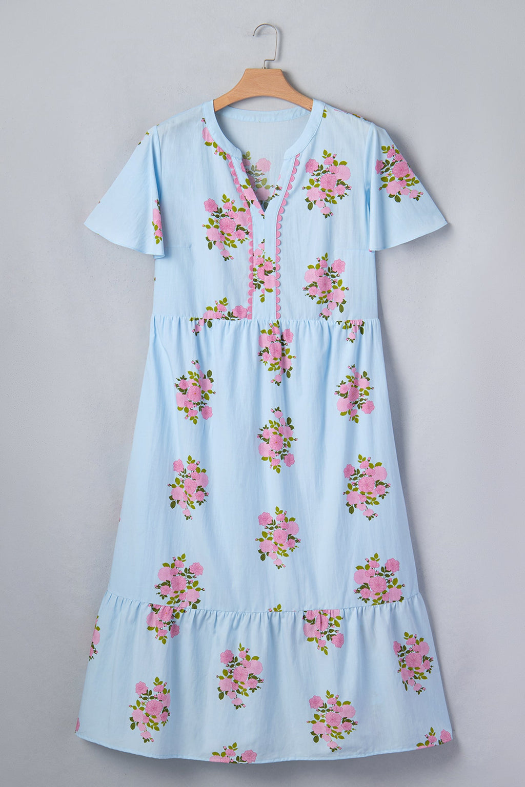 Lucy Print Scalloped Trim PLUS Dress