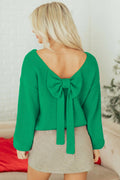 Raven Backless Bubble Sleeve Sweater