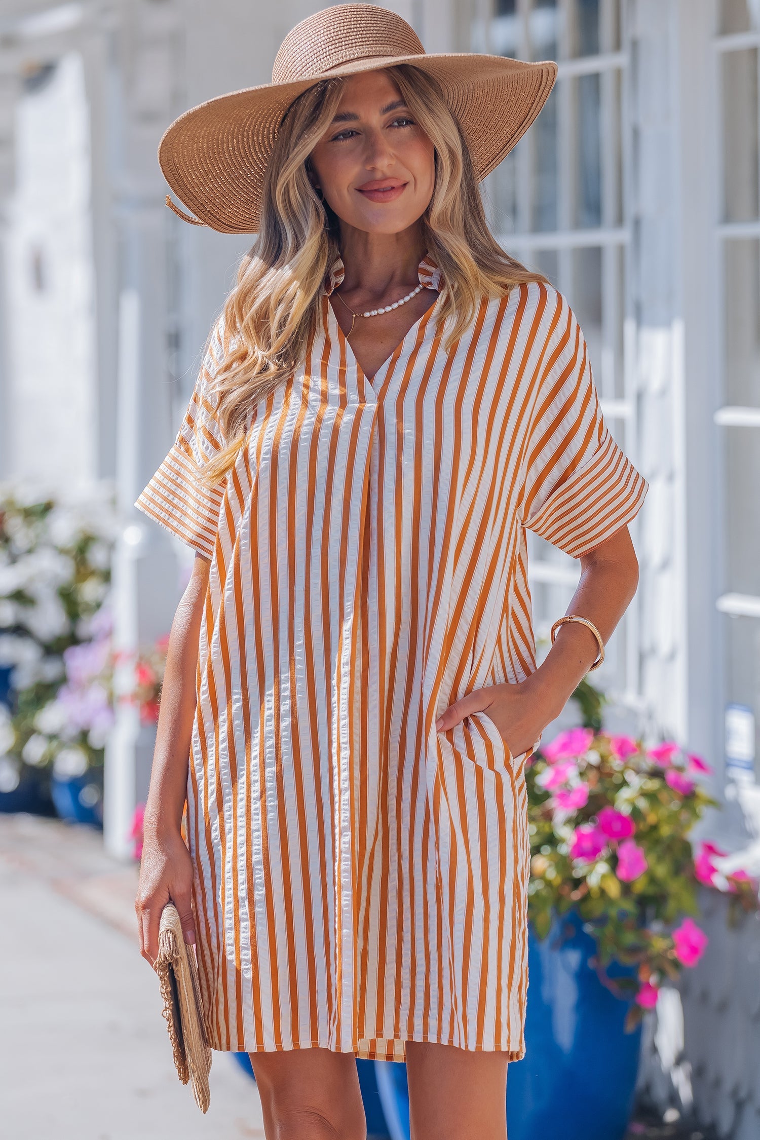 Darcy Cuffs Shift Mini Dress