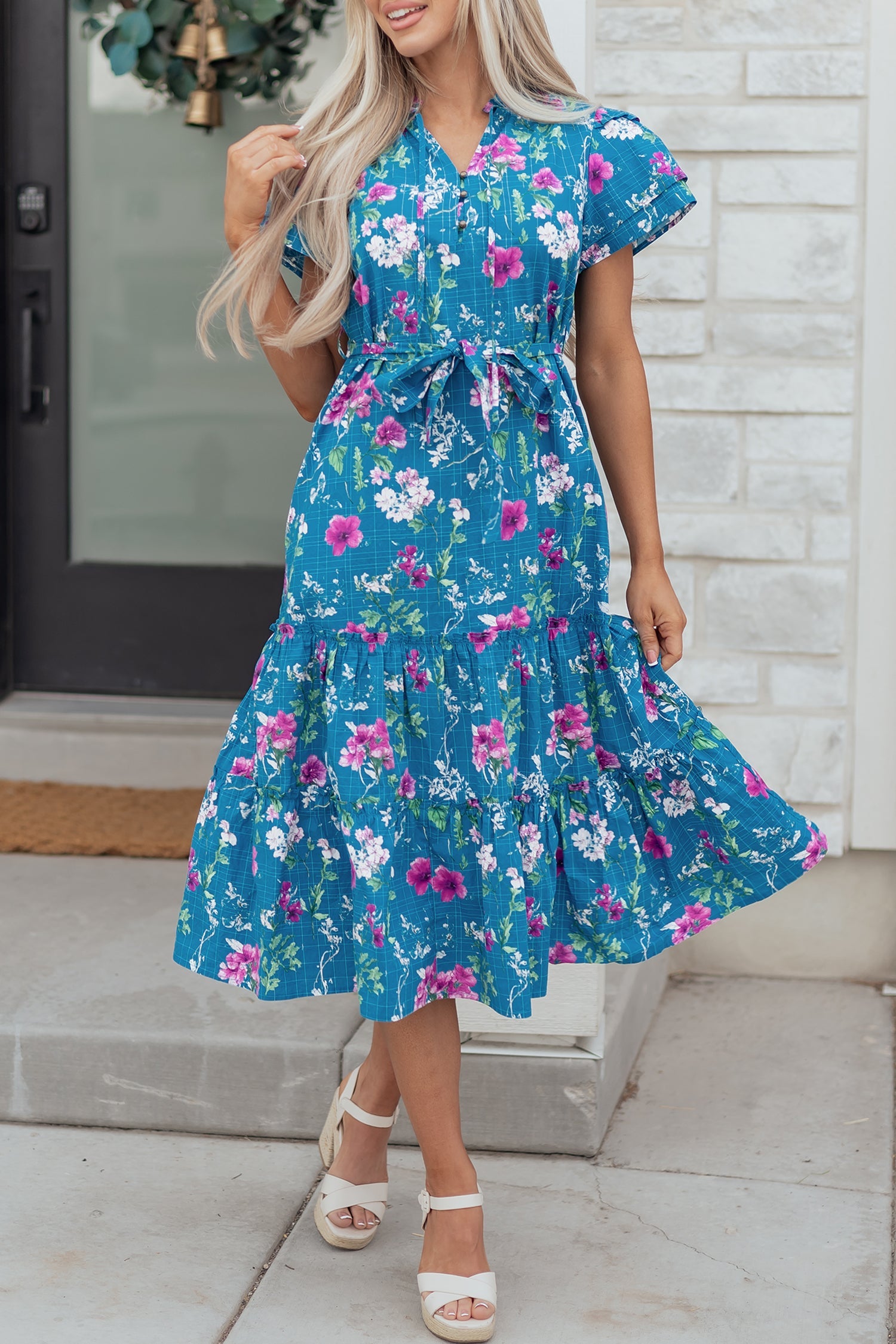 Tessa Tie Belted Long Dress