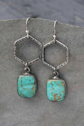Vintage Turquoise Geometric Drop Earrings