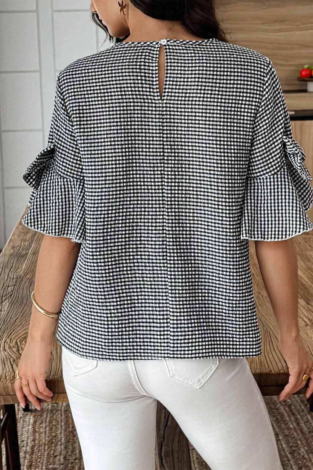 Carolina Ruffled Half Sleeve Blouse