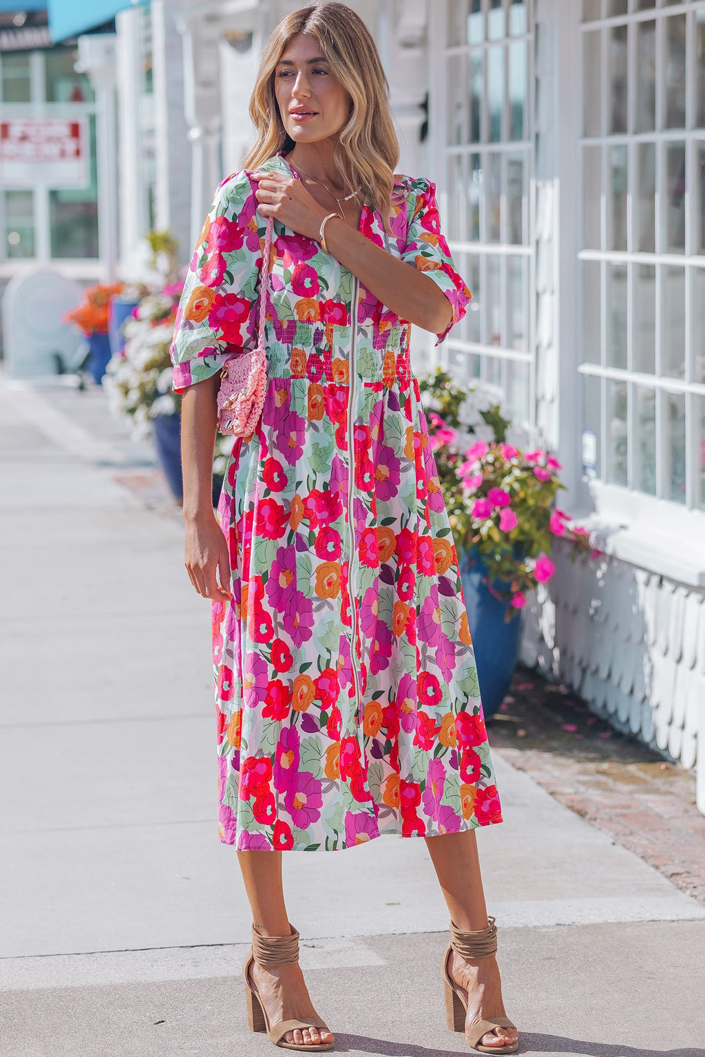 Lisa Puffy Half Sleeve Dress