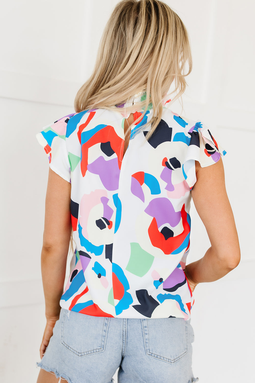 Dani Ruffle Sleeve Smocked Blouse
