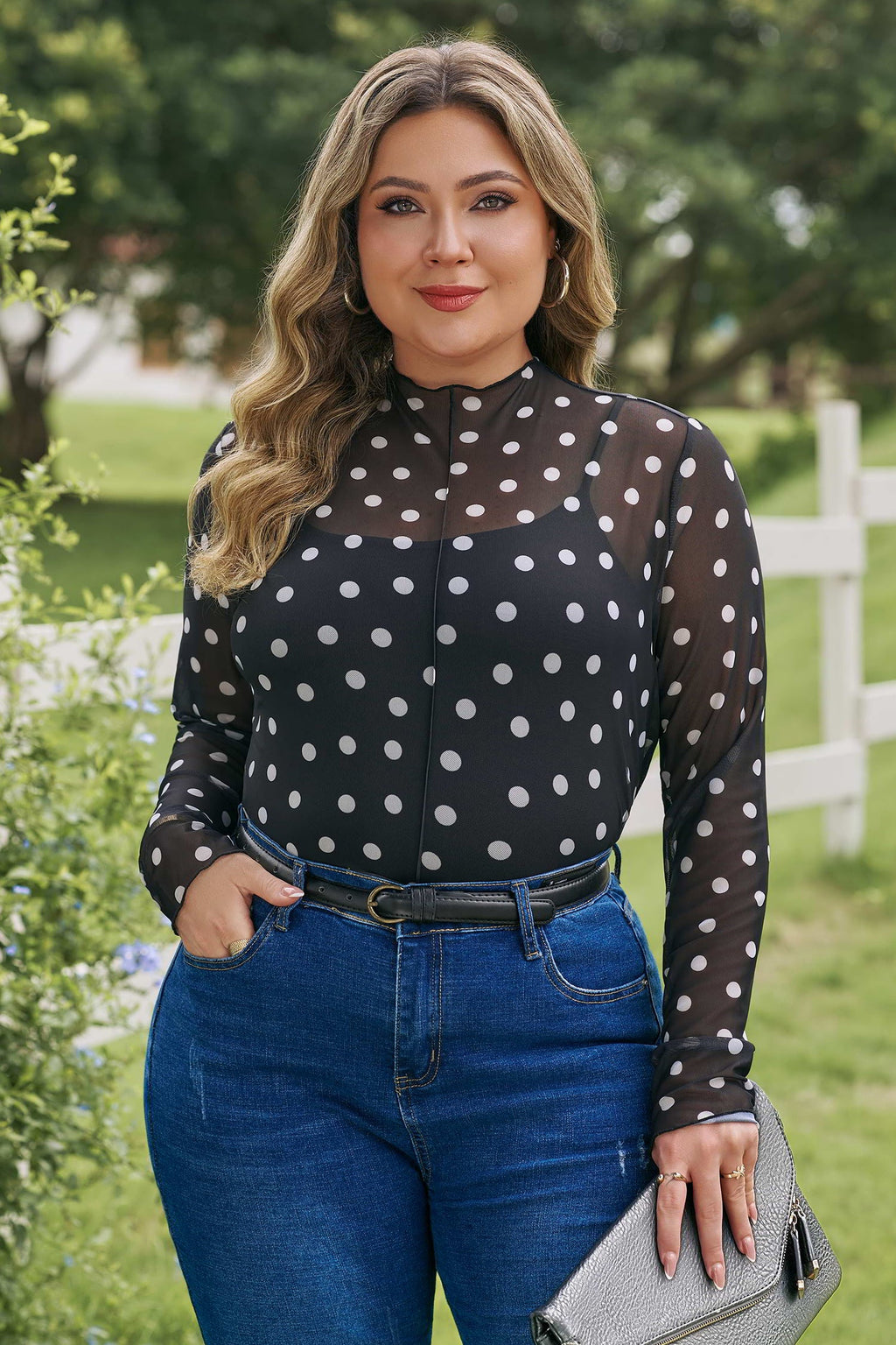Anne Sleeve Mesh top Long Sleeve PLUS Top