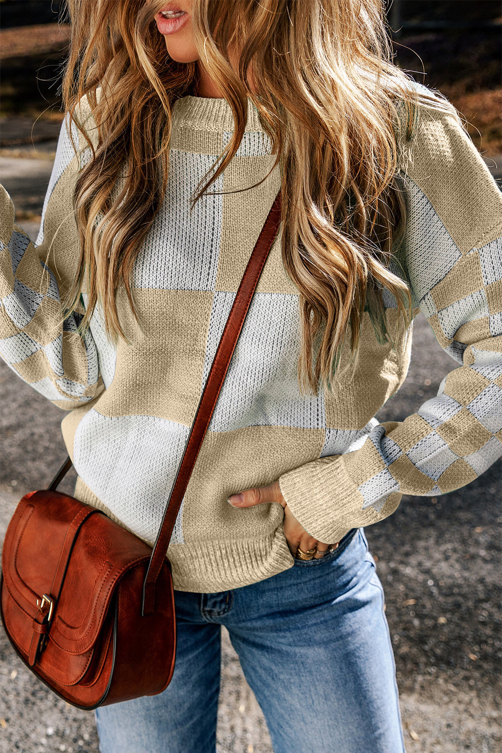 Vivifira Print Drop Shoulder Sweater
