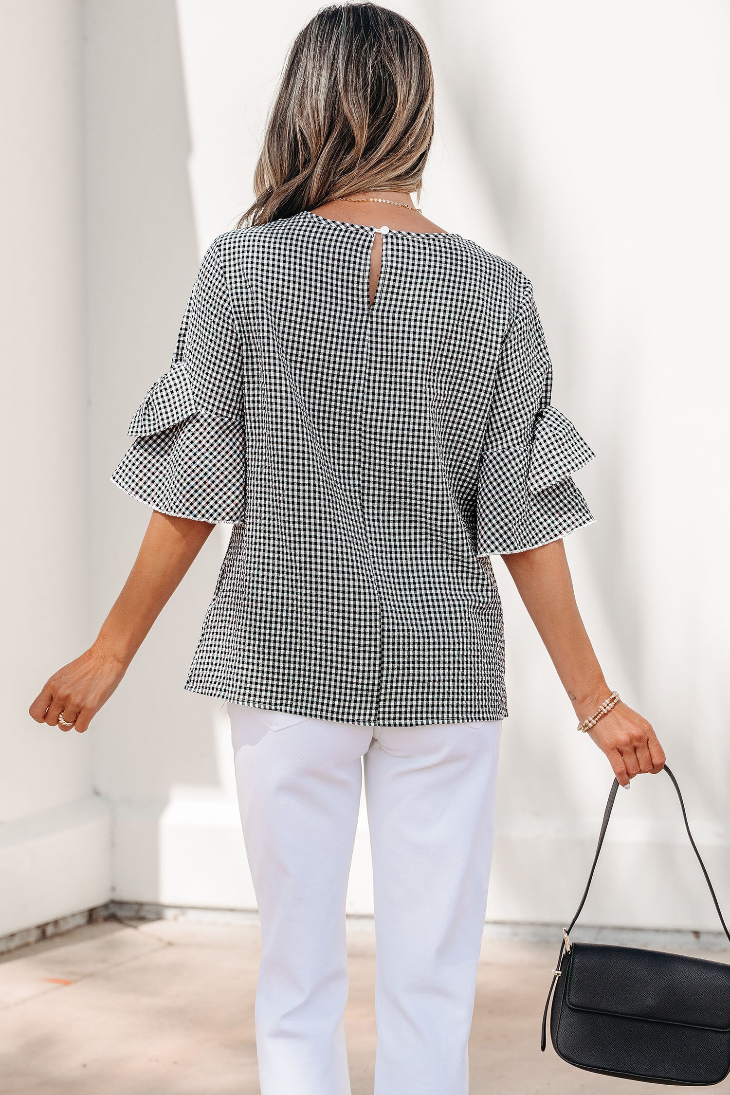 Carolina Ruffled Half Sleeve Blouse