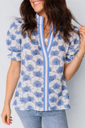 Mariam Sleeve Contrast Trim Blouse