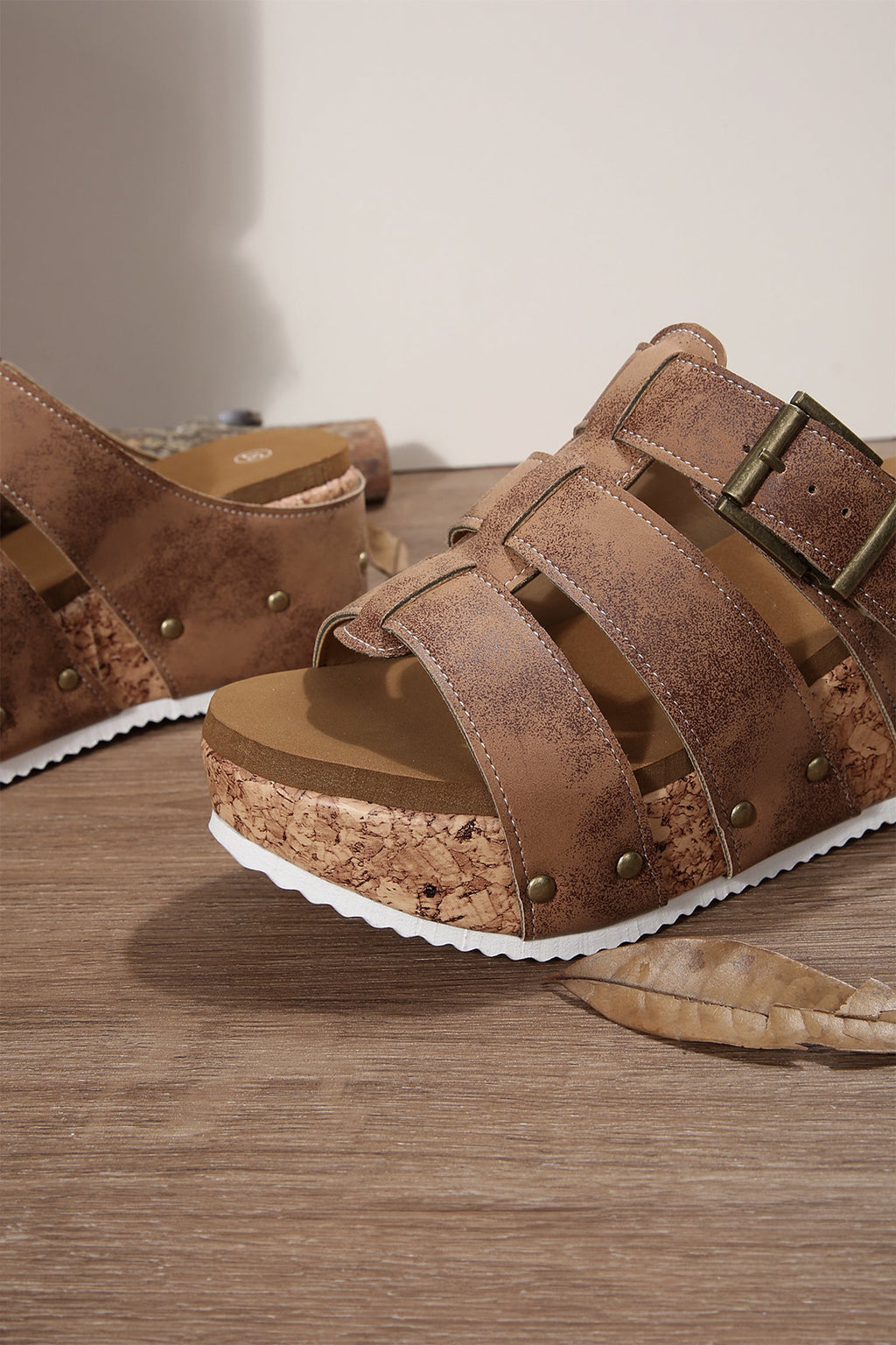 Melody Cork Wedge Platform Slippers