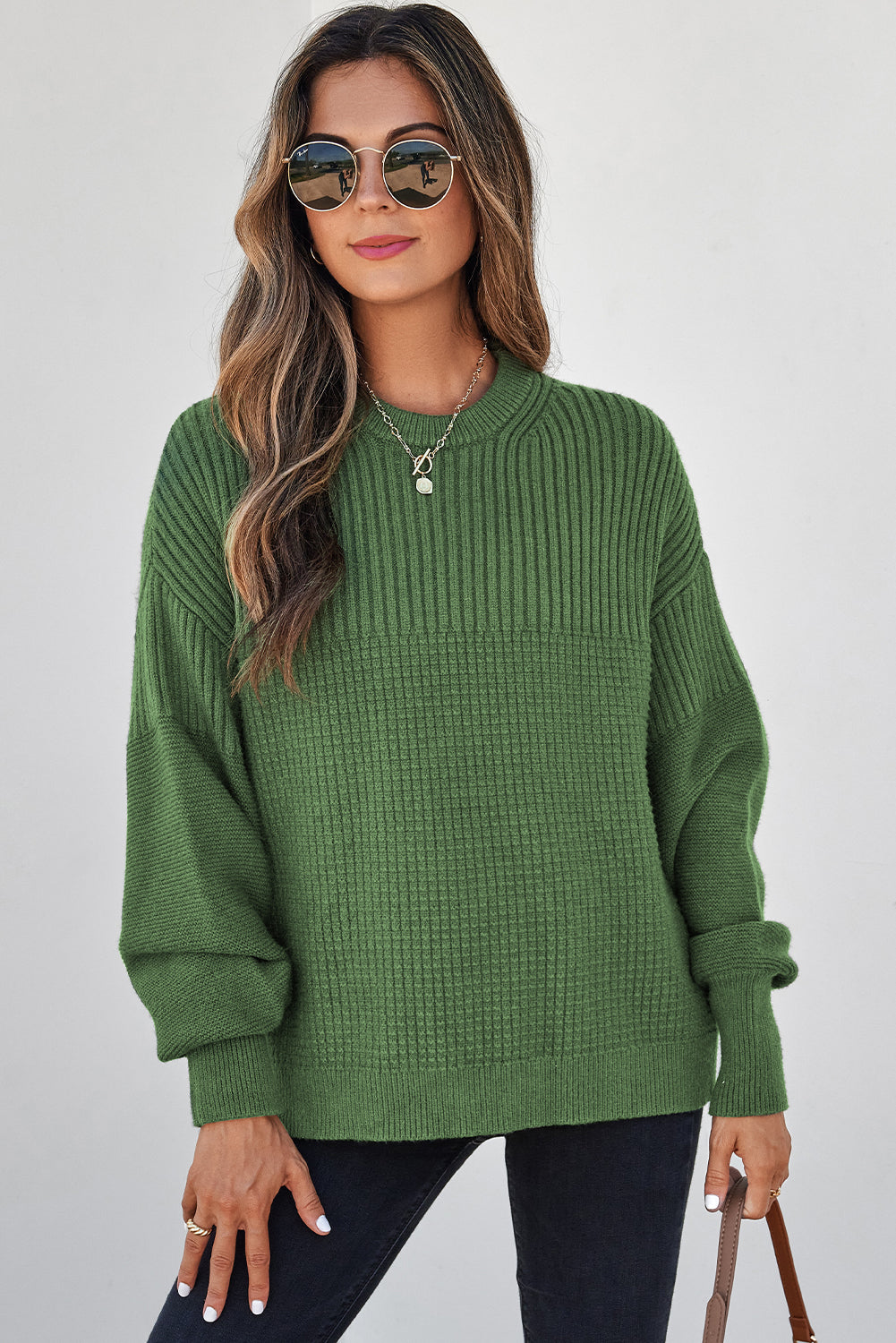 Julietta Mixed Textured Knitted Sweater