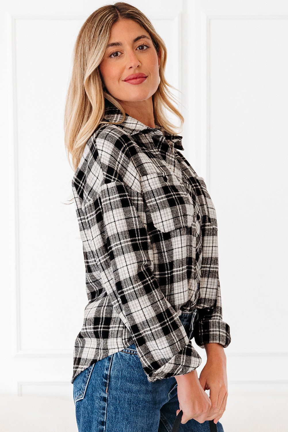 Leona Plaid Print Chest Shirt
