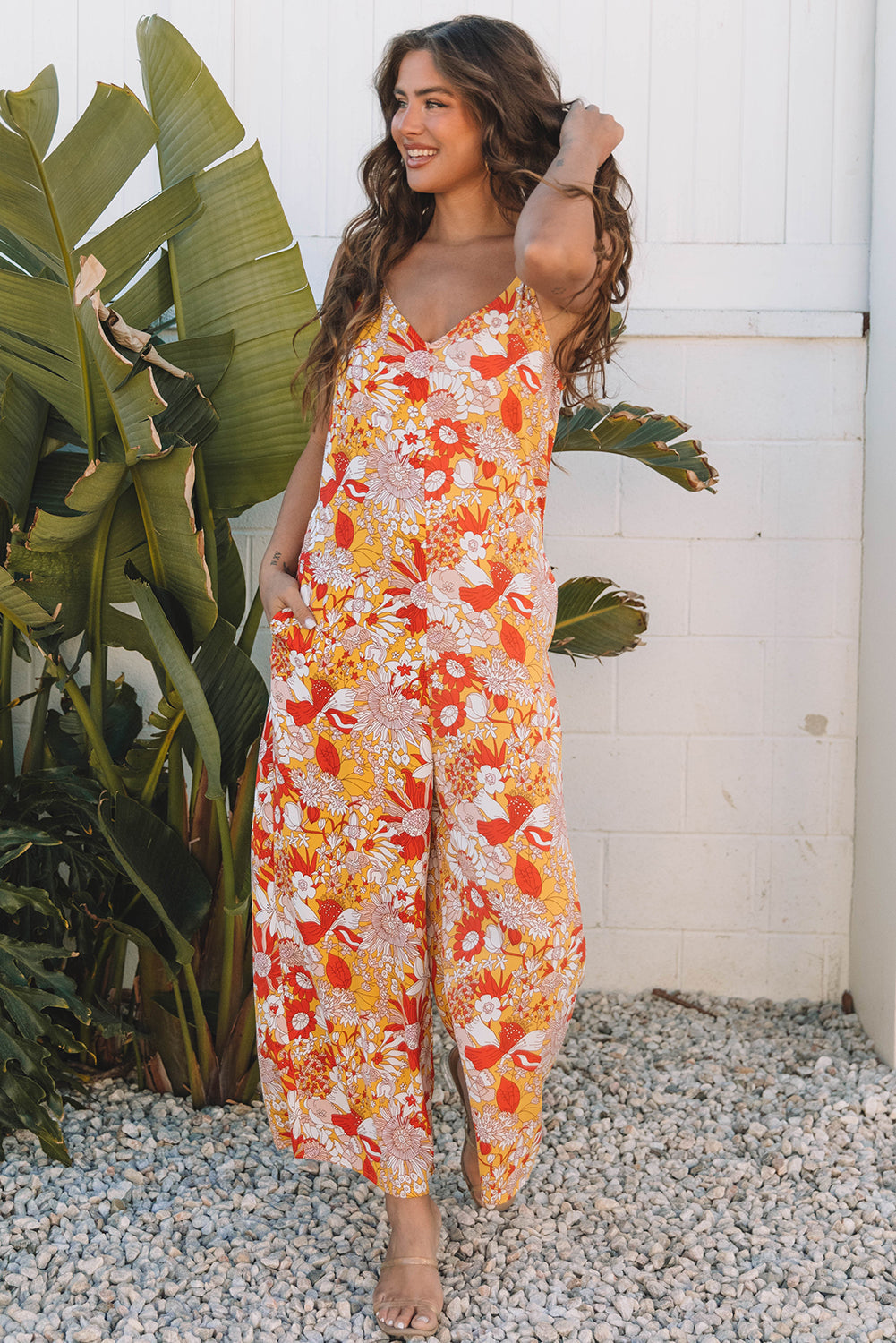 Navy Wide Leg Sleeveless Jumpsuit