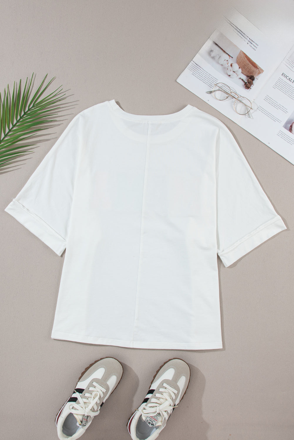 MAMA Chenille Patched Crew Neck Top